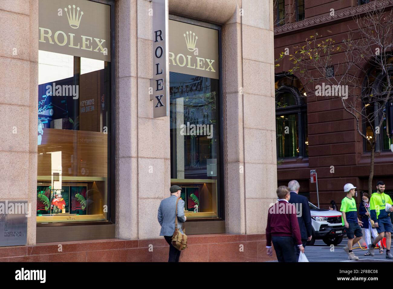 Sydney Martin Place, Rolex Uhrengeschäft im Stadtzentrum, NSW, Australien Stockfoto