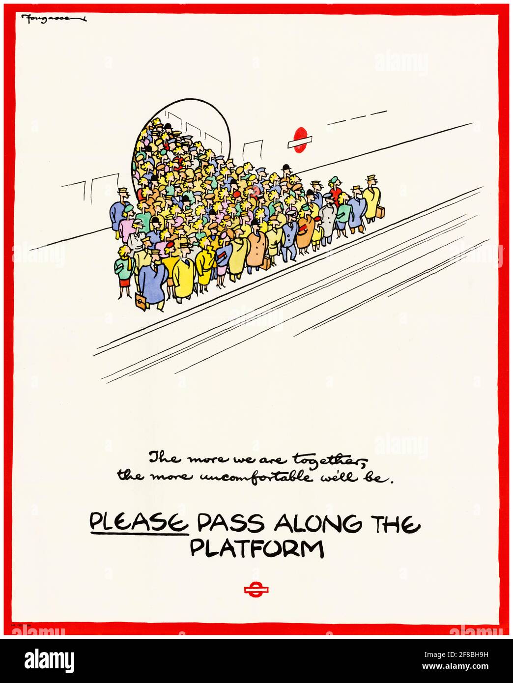 Britisches Transportplakat aus dem 2. Weltkrieg, Please Pass Along the Platform, 1942-1945 Stockfoto