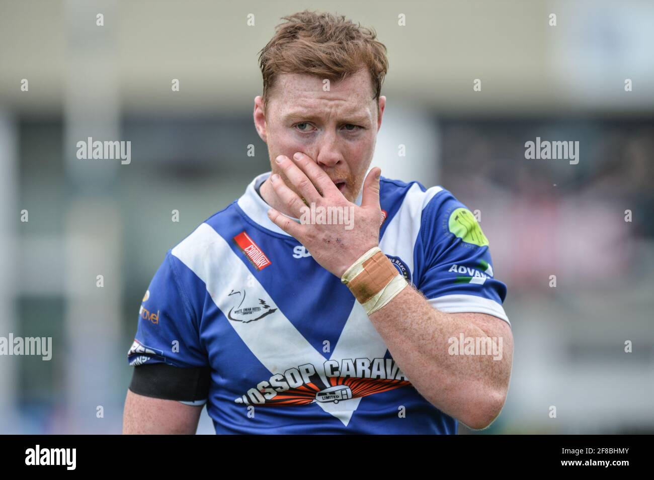 Sale, England - 11. April 2021 - wird Swinton Lions während der Rugby League Betfred Challenge Cup Runde 3 Swinton Lions vs Warrington Wolves im Heywood Road Stadium, Sale, Großbritannien Dean Williams/Alamy Live News hoffen Stockfoto