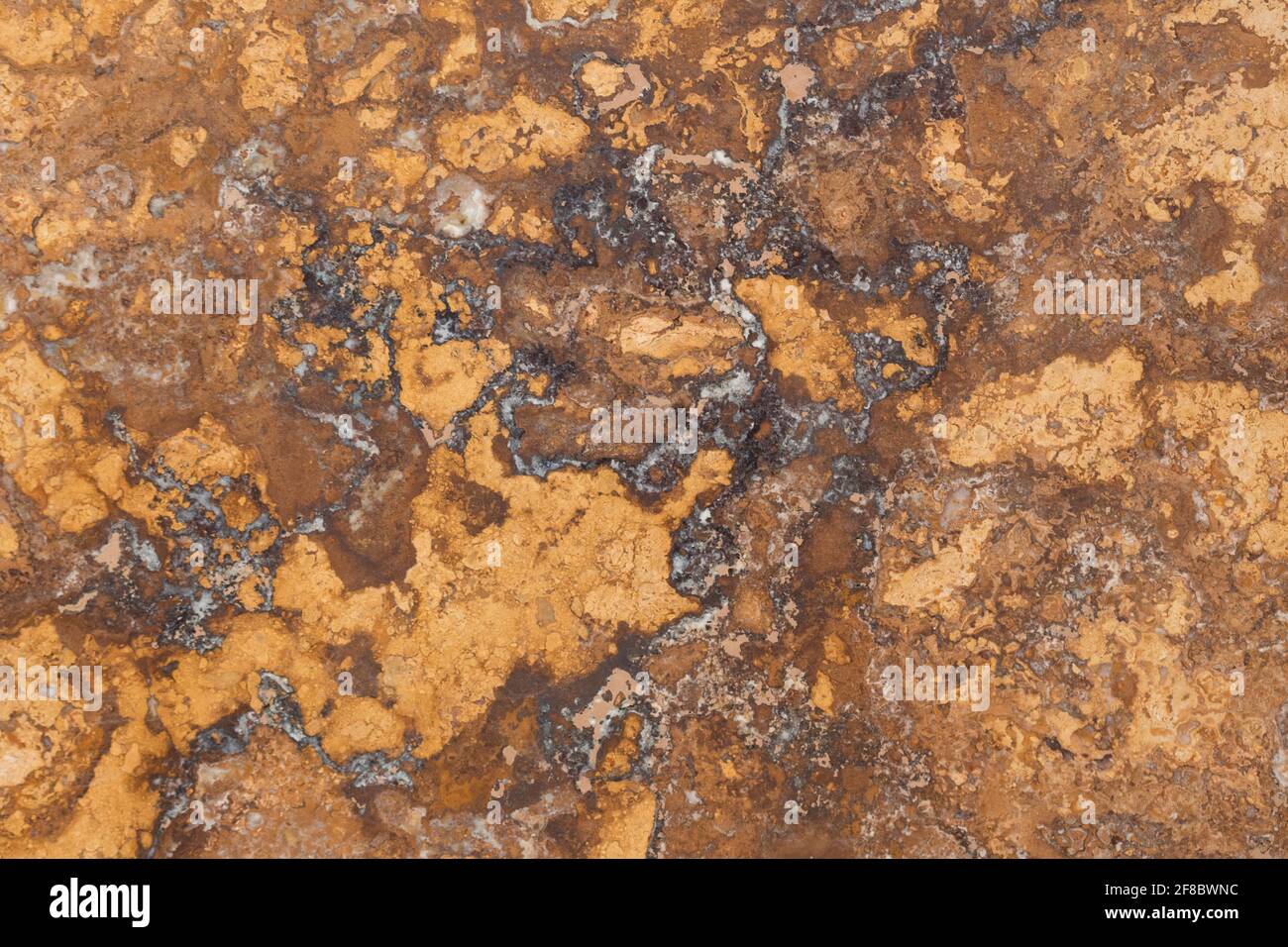 Natürliche Travertin-Textur in neuem, strengem Farbton. Stockfoto