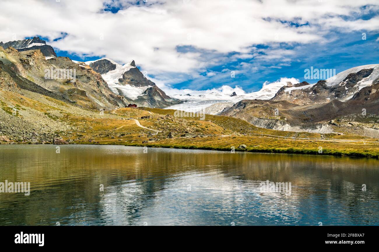 Stellisee bei Zermatt in der Schweiz Stockfoto