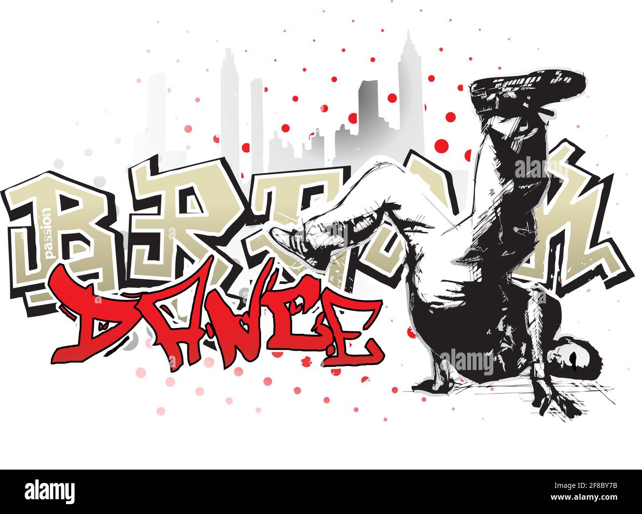 Break Dance Poster Hintergrund Stock Vektor