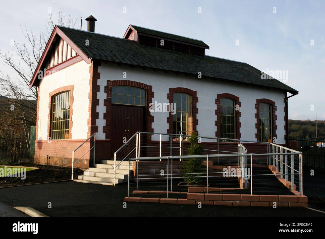 Dampfwindenhaus für das Dampfschiff Maid of the Loch, Balloch, Loch Lomond, Schottland Stockfoto