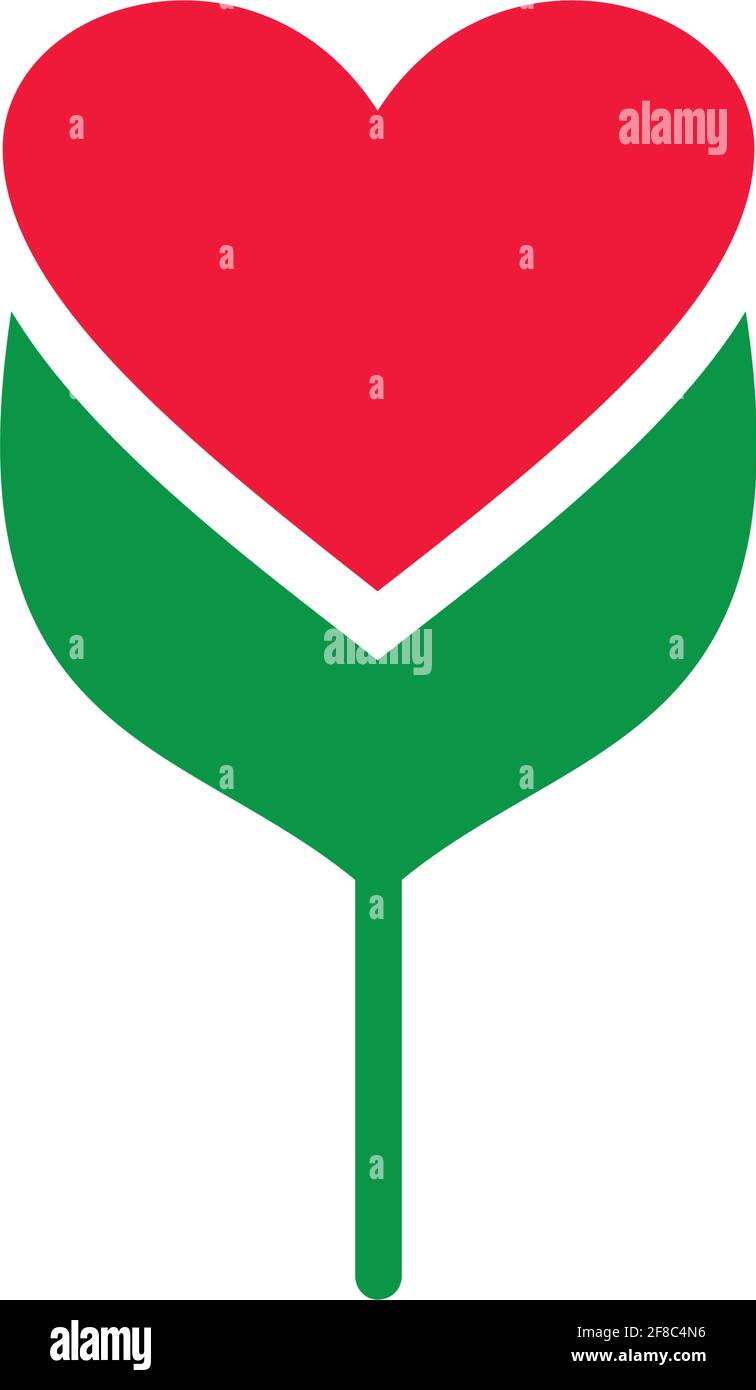 Liebe Blume Logo Symbol Vektor Vektor Konzept Grafik-Design Stock Vektor