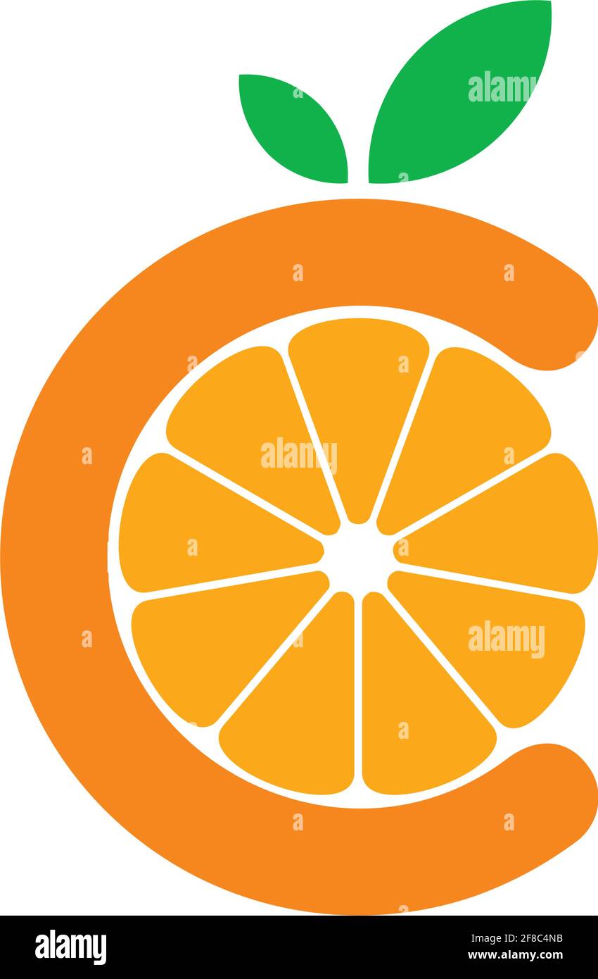 Orange Buchstabe C Logo Symbol Vektor Konzept Grafik-Design Stock Vektor