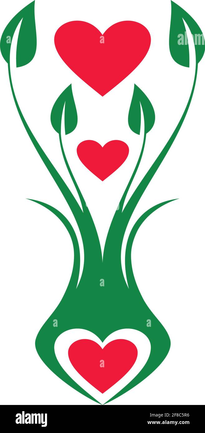 Liebe Pflanzen Logo Symbol Vektor Vektor Konzept Grafik-Design Stock Vektor