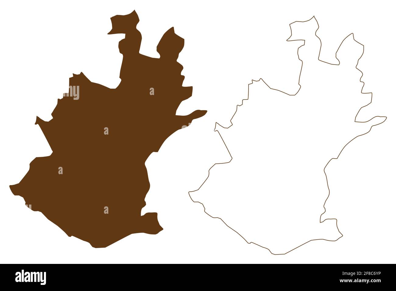 Schweinfurt (Bundesrepublik Deutschland, Stadtbezirk Unterfranken, Freistaat Bayern) Kartenvektordarstellung, Scribble-Skizze Schwein Stock Vektor