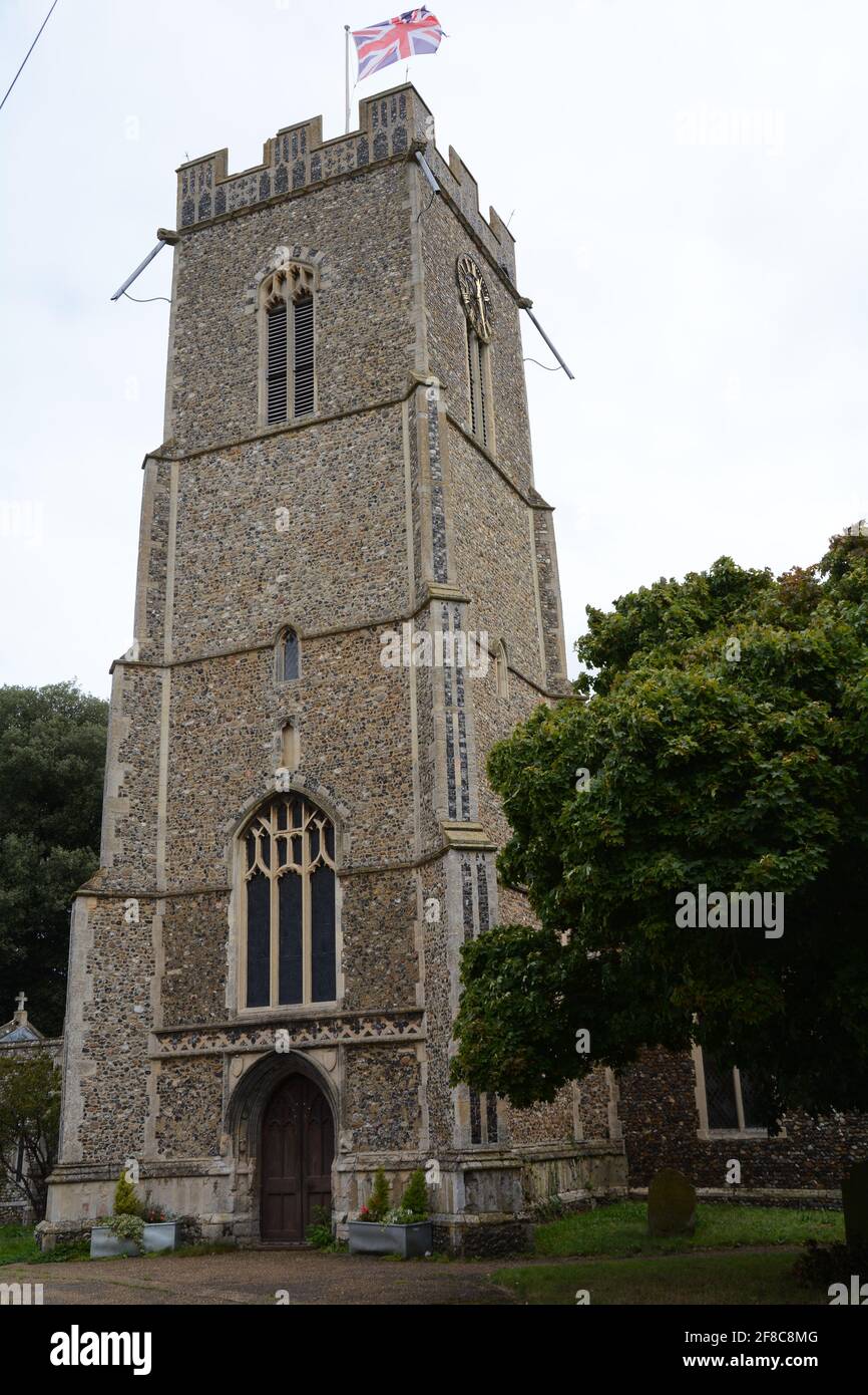 Die Kirche St. Mary's, Halesworth, East Suffolk, England, Großbritannien - August 2020. Stockfoto