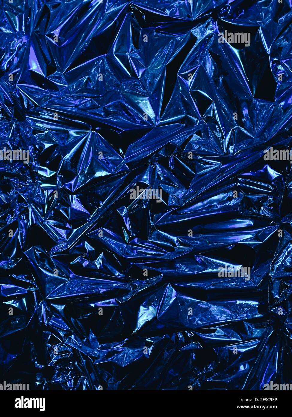 Blaue Aluminiumfolie Stockfoto