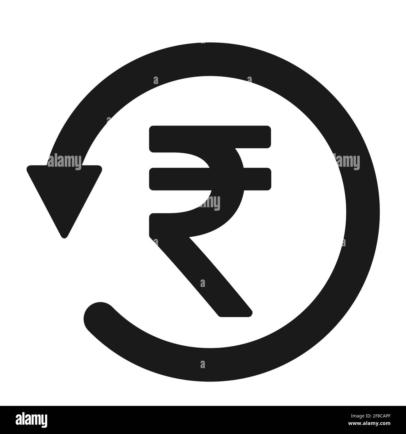 Chargeback Symbol Symbol, Geld zurückgeben isoliert auf weißem Hintergrund . Stock Vektor