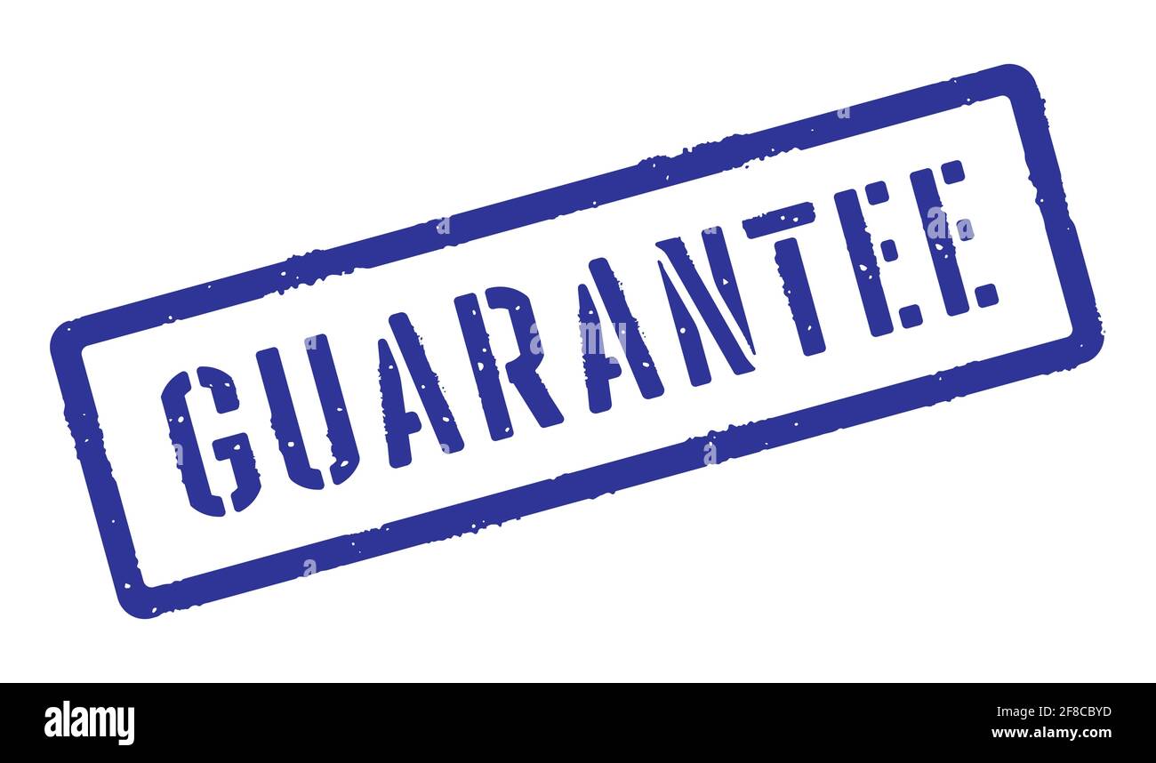Garantie Gummistempel isoliert auf weiß Stock Vektor