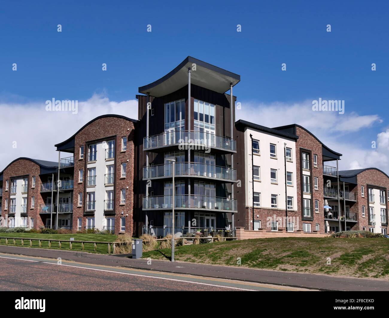 Apartments am Strand, Ayr, Ayrshire, Schottland, Großbritannien Stockfoto