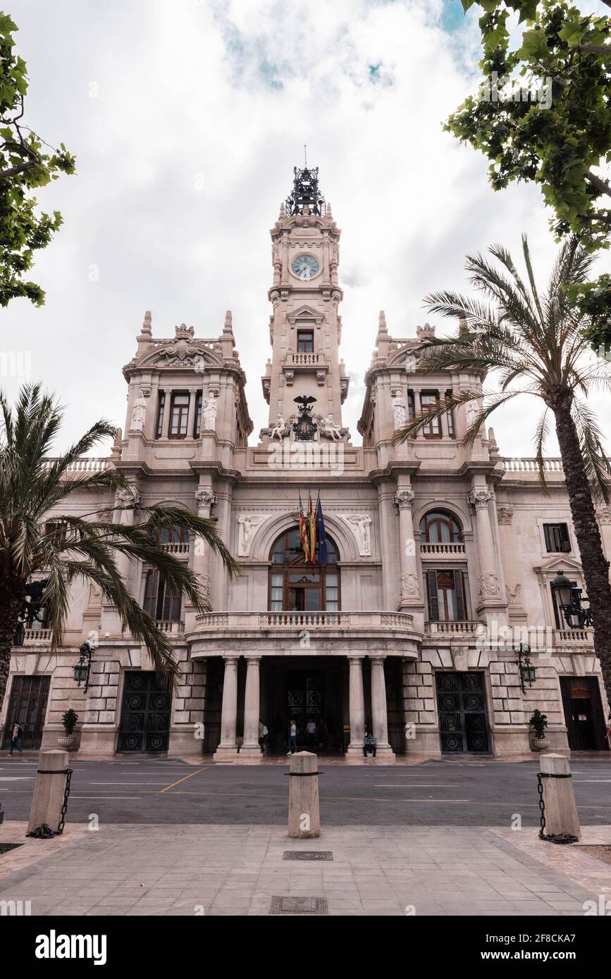 Traditionelle gotische Architektur in der Altstadt von Valencia, Spanien. Stockfoto