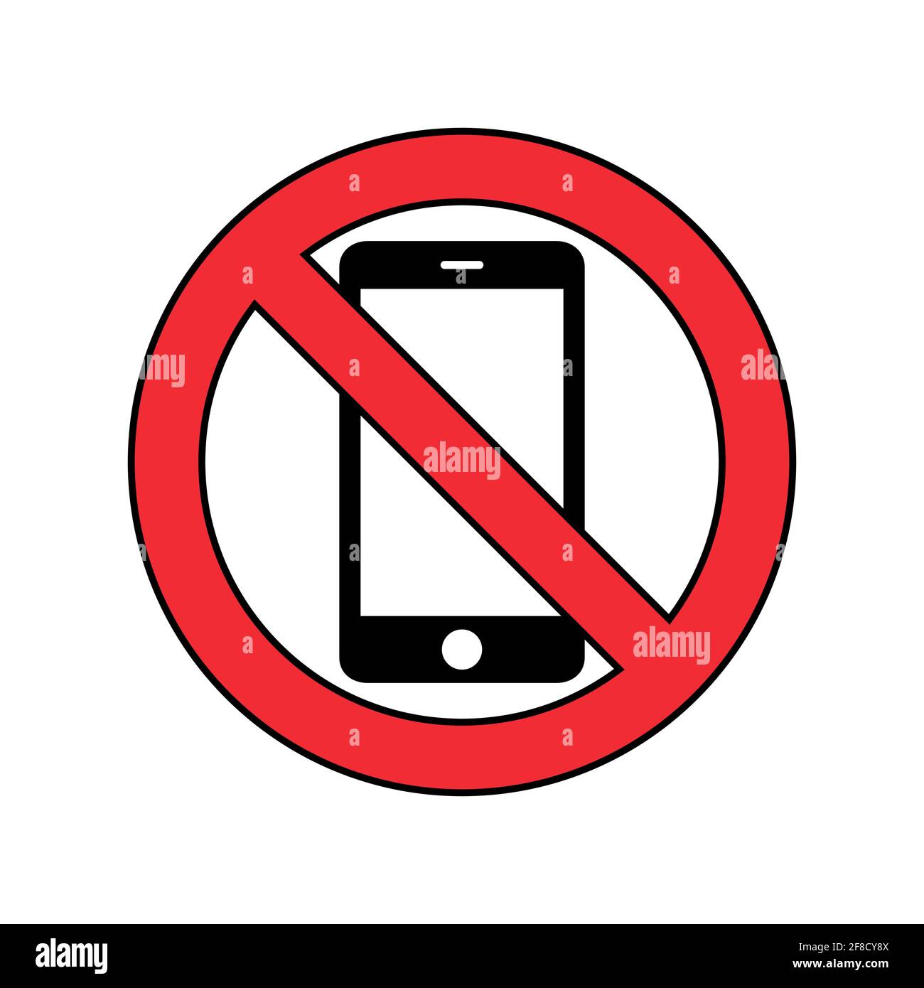 Kein Telefonvektorsymbol. Verbot der Verwendung von Smartphones Symbol. Anrufverbot Vektorgrafik EPS 10 Stock Vektor