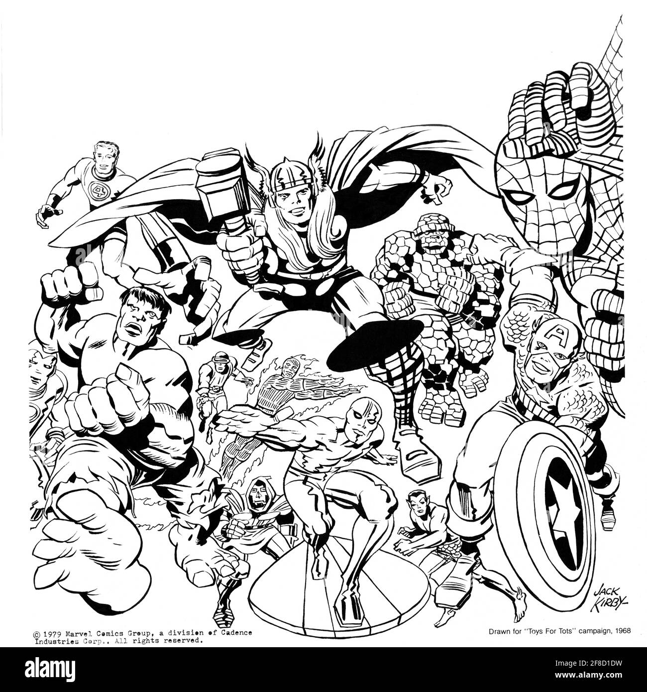 The Avengers - 1968 Jack Kirby's Zeichnung - Marvel Comics Stockfoto