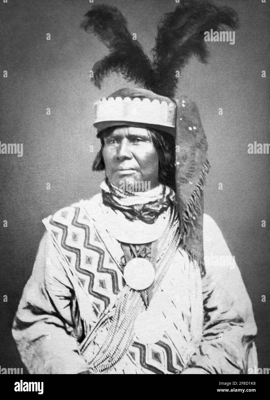 Billy Bowlegs (Holato Koniphatco Micco) (1810-c1859), auch bekannt als Billy Bolek, war während des Zweiten und Dritten Seminolenkrieges gegen die Vereinigten Staaten ein Anführer der Seminolen in Florida. Als einer der letzten Seminolenführer, der Widerstand leistte, zog er schließlich ins Indian Territory im heutigen Oklahoma. Stockfoto