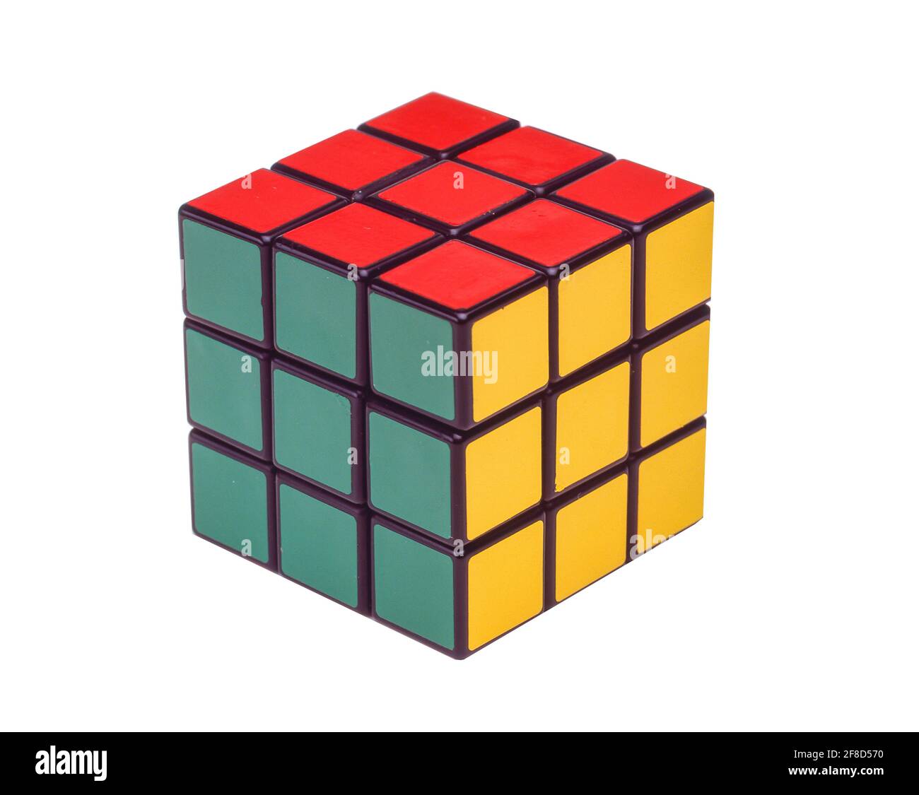 Rubik's Magic Cube gegen einen weißen Hintergrund, Greater London, England, Vereinigtes Königreich Stockfoto