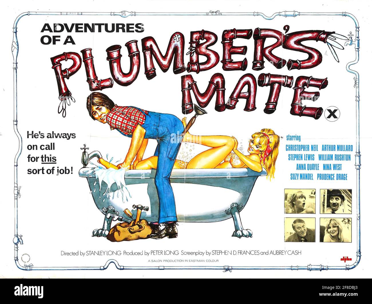 Ein Vintage-Filmplakat für den Film Adventures of, der nur für Erwachsene bestimmt ist Ein Kumpan Stockfoto