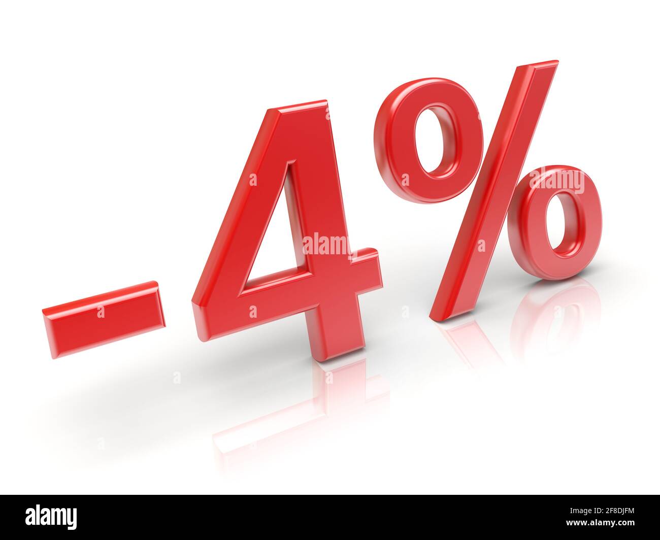 4 % Preisnachlass. 3d-Bild Stockfoto