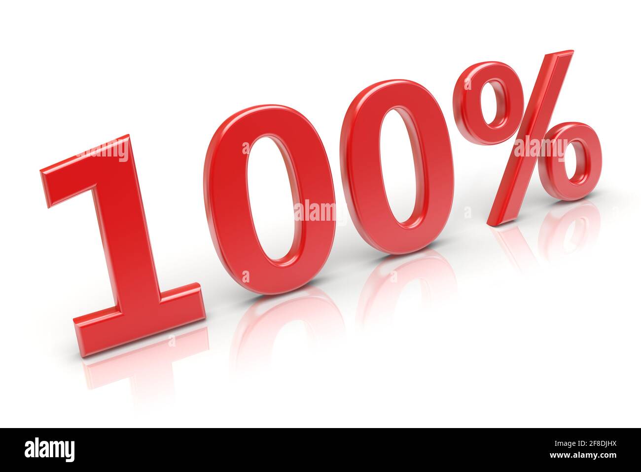 100 % Qualitätslabel. 3d-gerendertes Bild Stockfoto