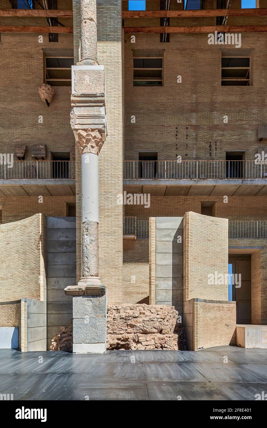 Blick auf das antike römische Theater in der Stadt Sagunto in der Provinz Valencia, Spanien, Europa Stockfoto