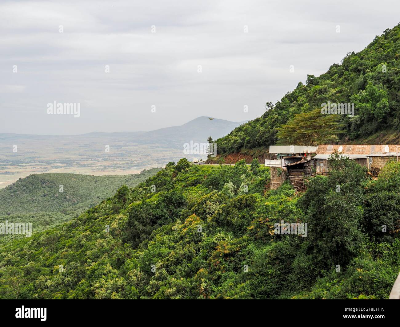 Blick auf das Great Rift Valley, Kenia, Afrika Stockfoto