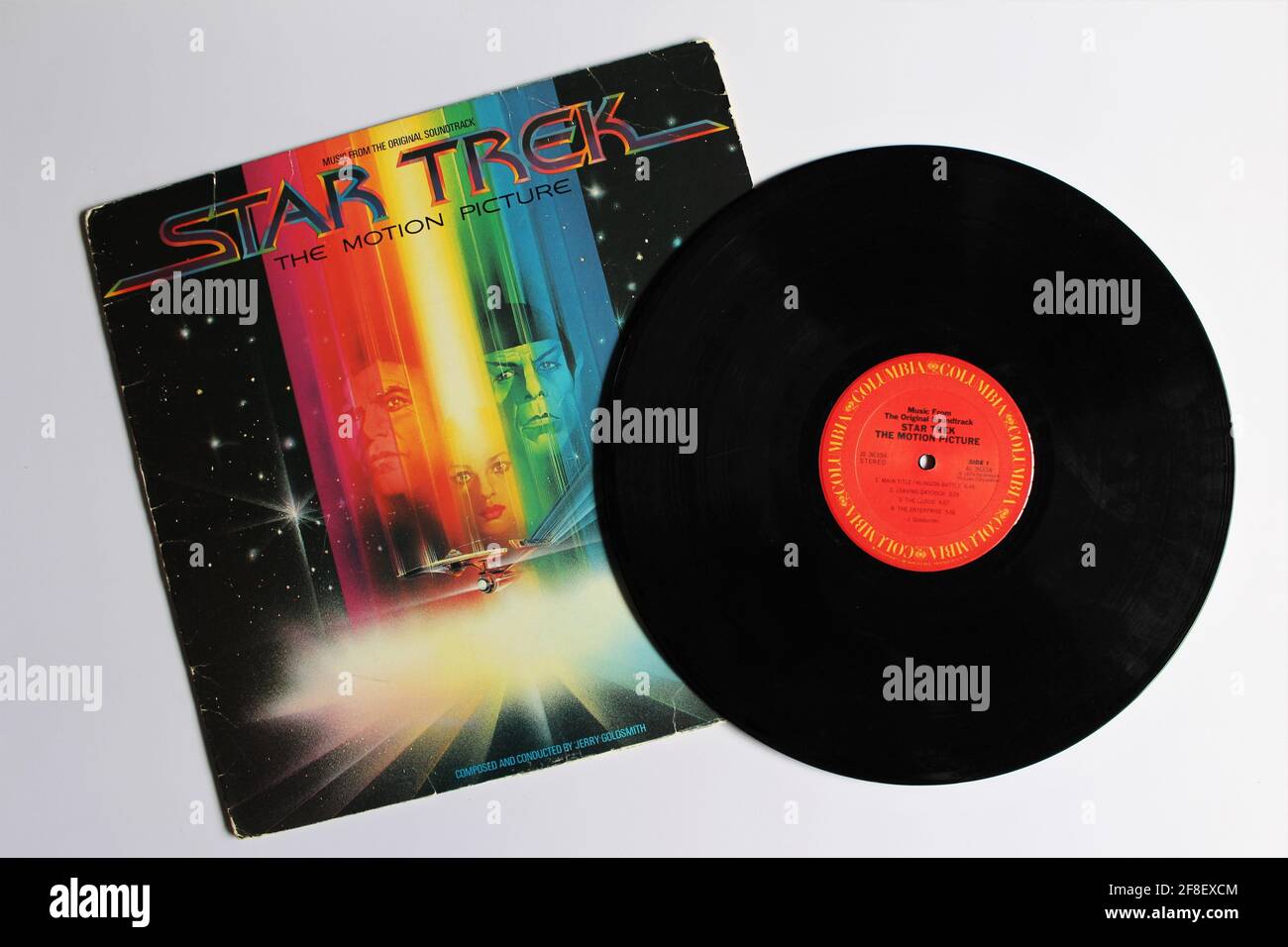 Star Trek: The Motion Picture ist ein amerikanischer Science-Fiction-Film von Robert Wise, der auf der Fernsehserie basiert. Soundtrack Musikalbum Vinyl Stockfoto