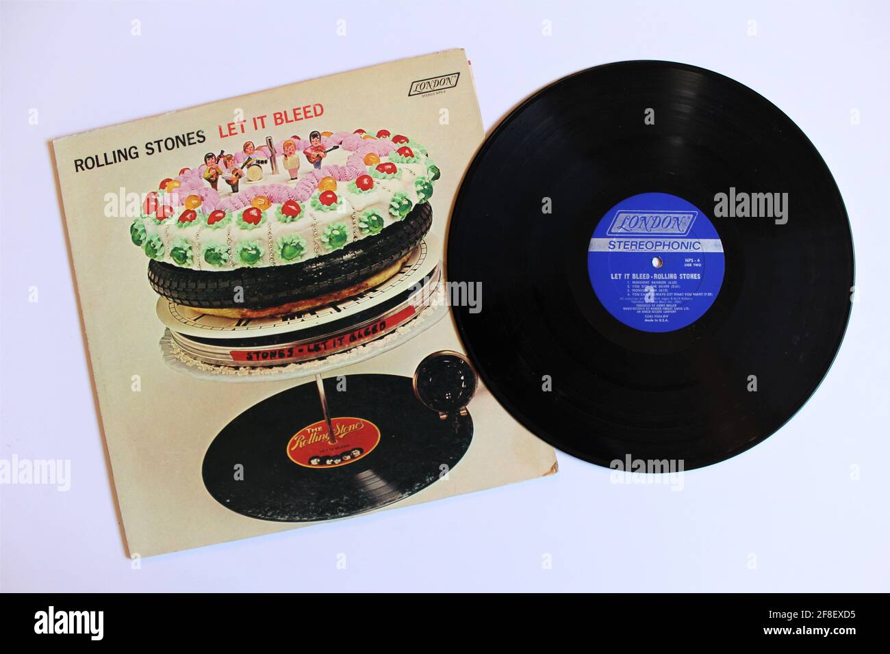 Hard Rock und Blues Band, das Rolling Stones Musikalbum auf Vinyl LP Disc. Mit Dem Titel: Let It Bleed Stockfoto
