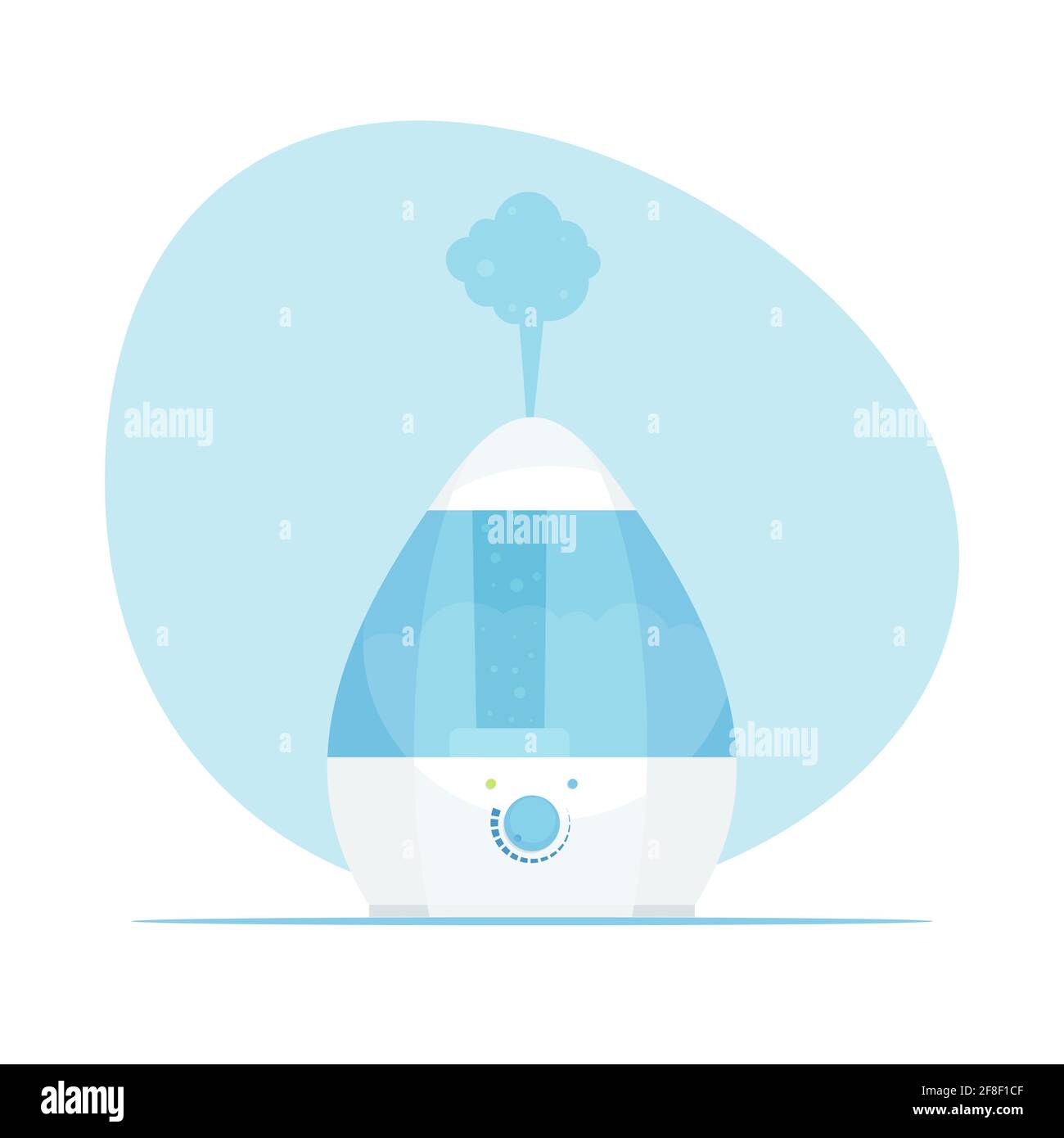 Luftbefeuchter. Moderner Luftbefeuchter für zu Hause. Mikroklima mit Luftreiniger. Vektorgrafik im flachen Stil. Stock Vektor