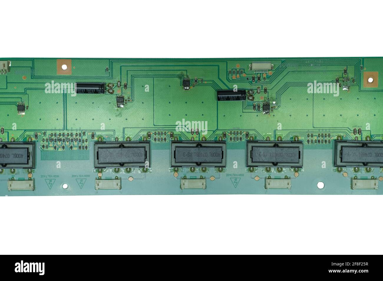 Der Backlight-Inverter im LCD-TV. Es ist ein Gerät für den Start und stabilen Betrieb von Leuchtstofflampen der LCD-Panel-Hintergrundbeleuchtung. Isoliert auf einem Stockfoto