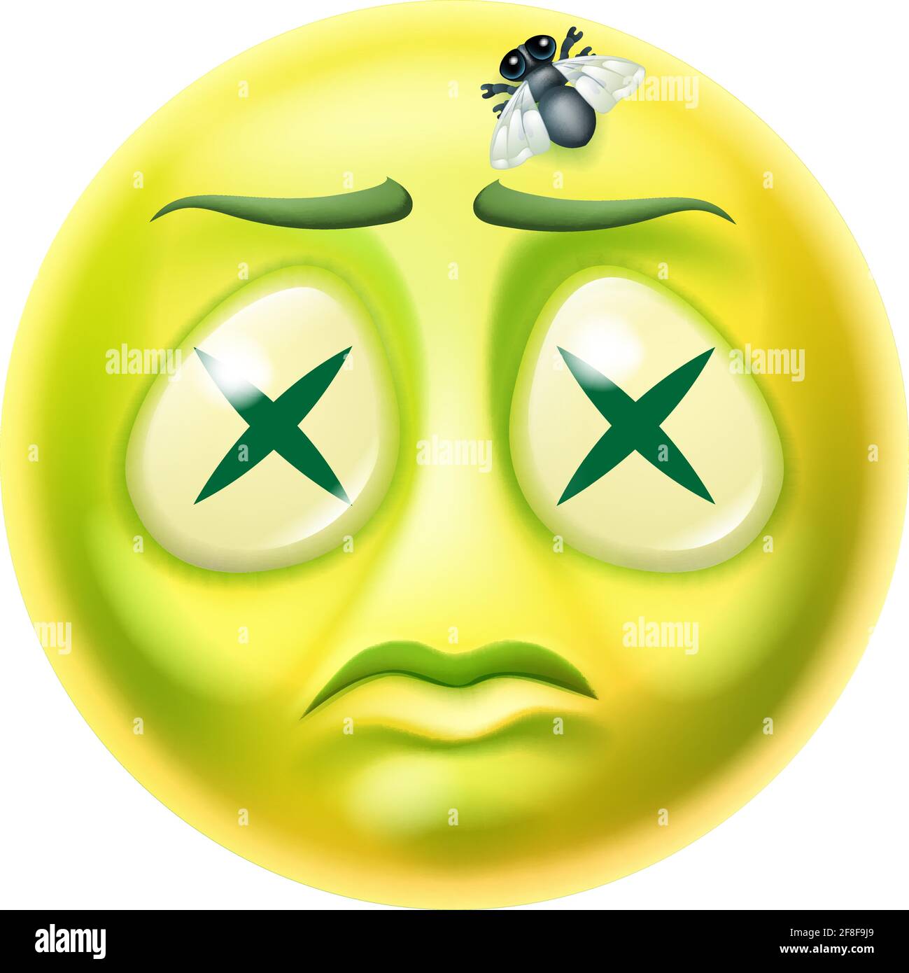 Dead Zombie Emoticon Cartoon Face Stock Vektor