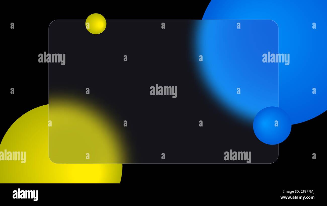 Glassmorphismus Hintergrund Vektor-Vorlage. Abstrakter Hintergrund mit verschwommenen Formen. Vektorgrafik Stock Vektor