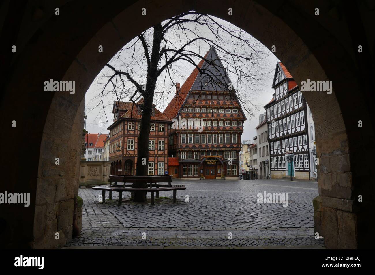 Hildesheimer Marktplatz - Marktplatz Stockfoto