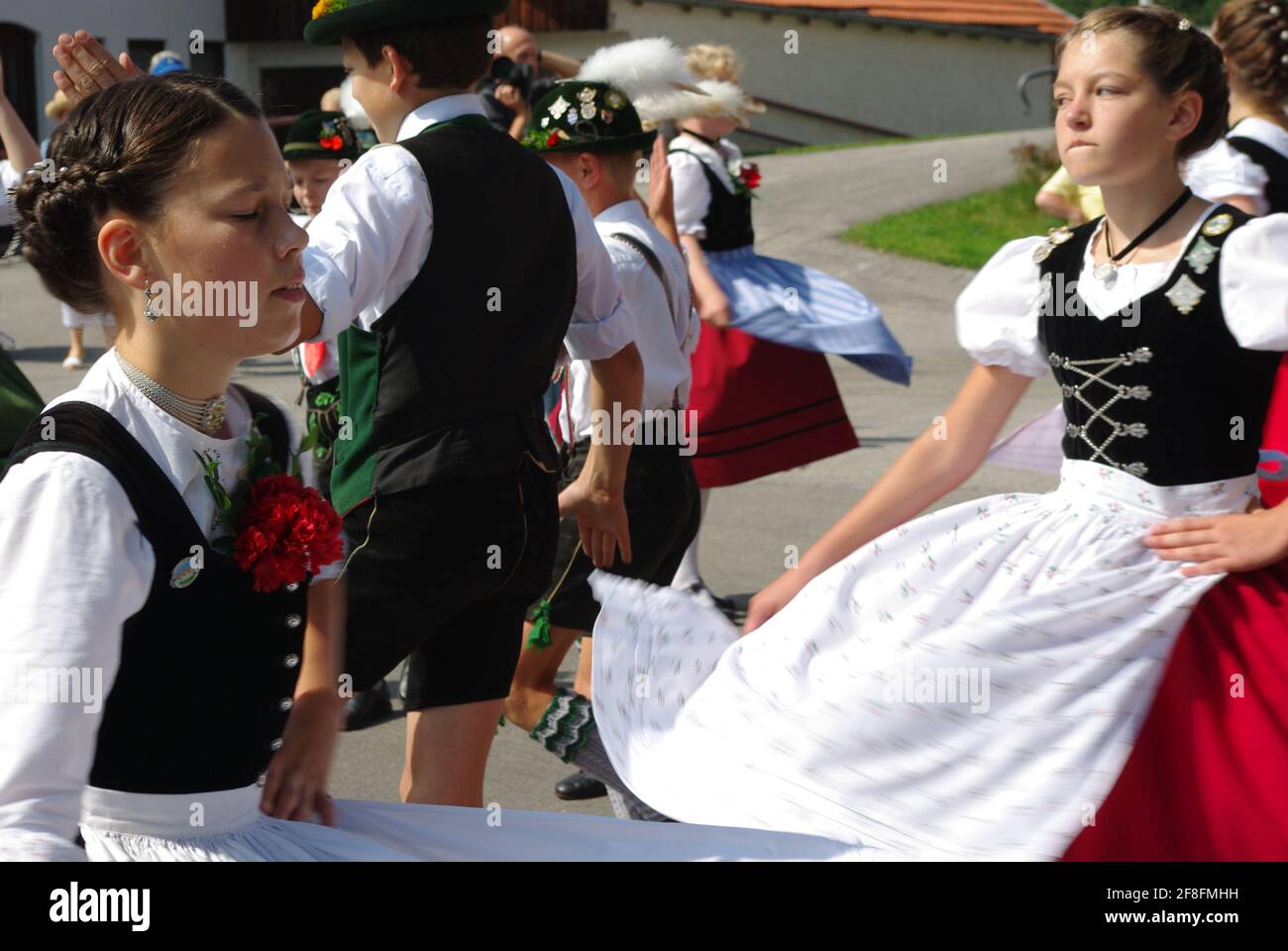 Traditionelle Musik- und Tanzausstellung, Wieskirche, Deutschland Stockfoto