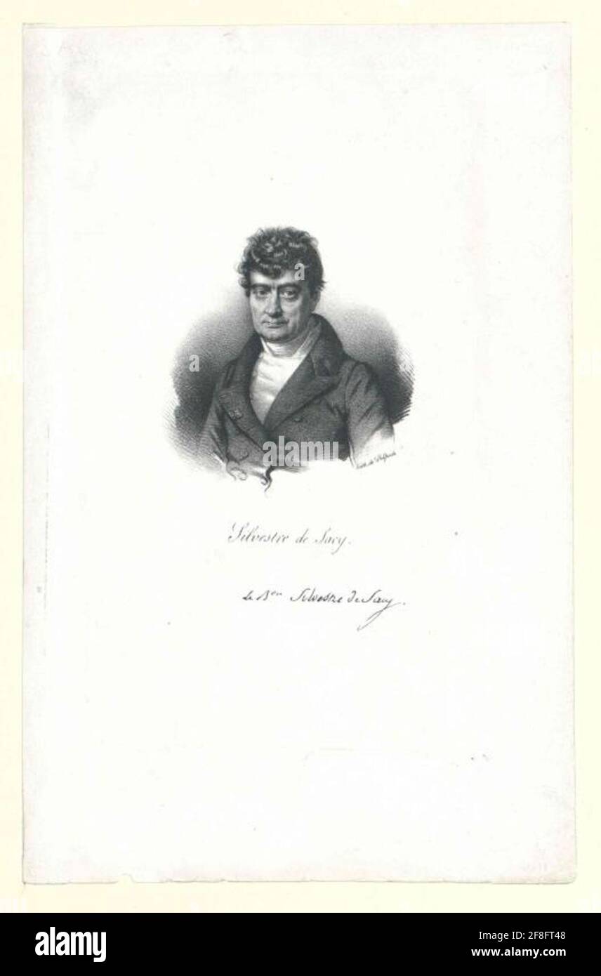 Sacy, Antoine-Isaac Baron Silvestre. Stockfoto