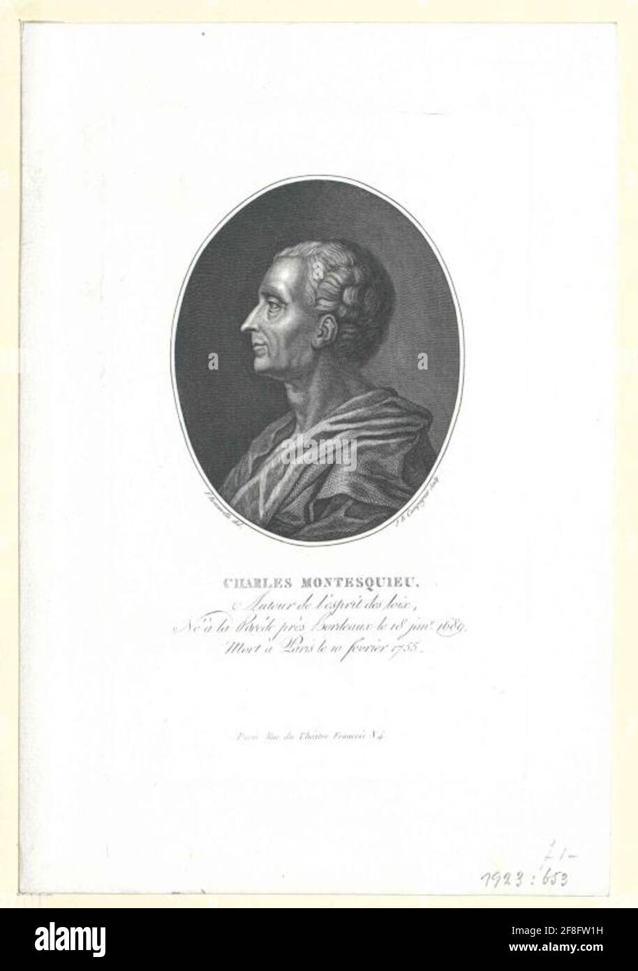 Montesquieu, Charles Baron der gezüchteten und. Stockfoto