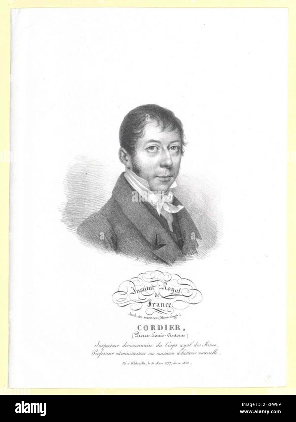 Cordier, Pierre-Louis-Antoine. Stockfoto