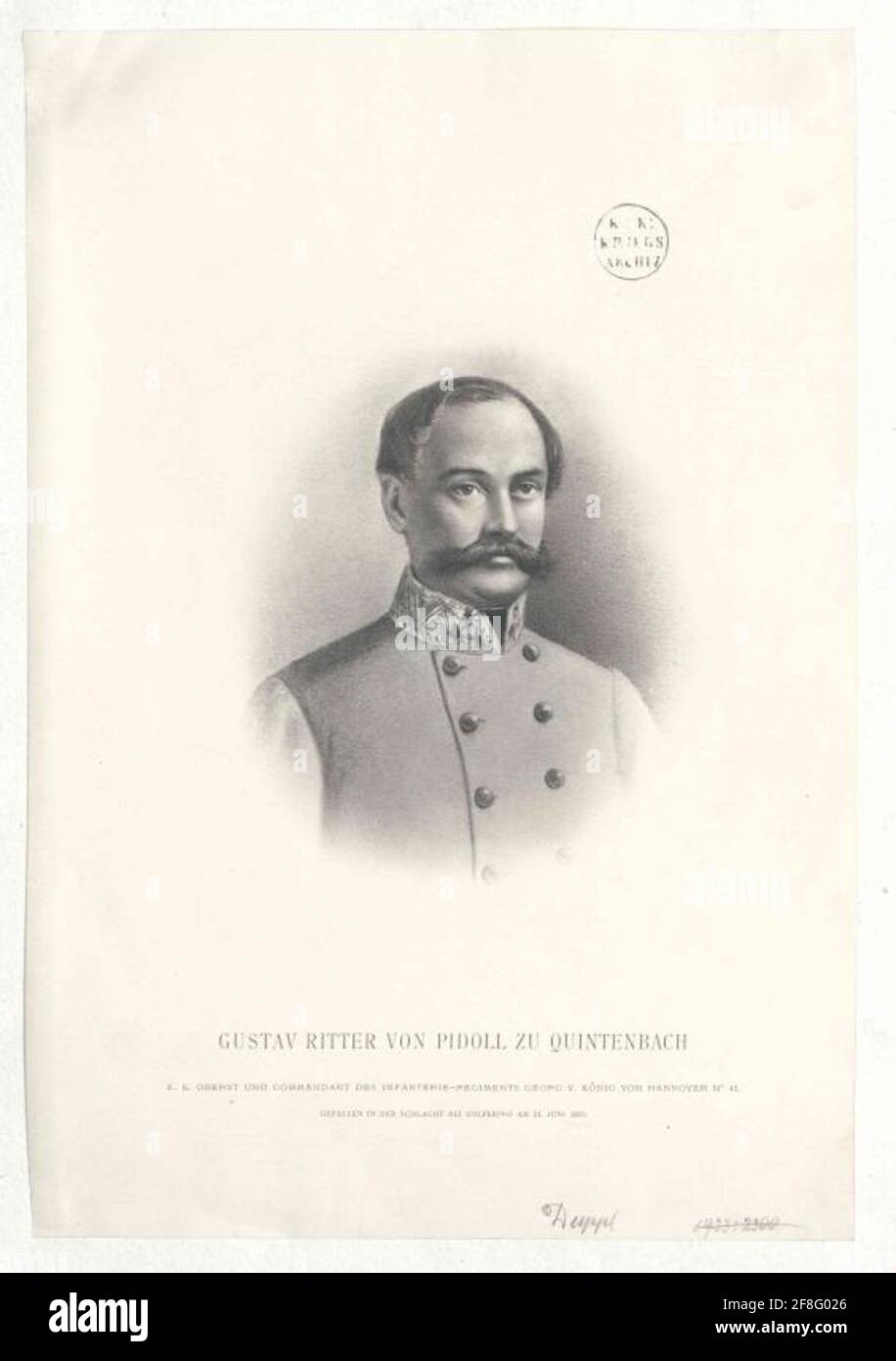 Pidoll nach Quintenbach, Gustav Ritter von. Stockfoto Pidoll nach Quintenbach, Gustav Ritter von. Stockfoto