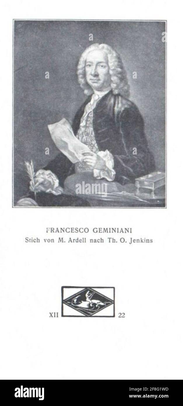 Geminiani, Francesco Saverio. Stockfoto