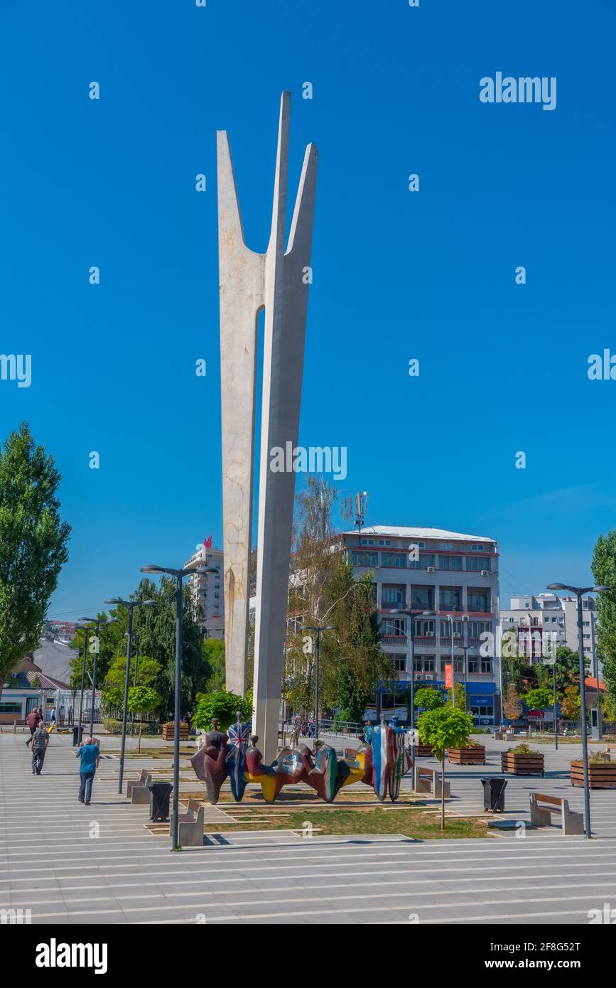 Denkmal der Bruderschaft & Einheit in Prishtina, Kosovo Stockfoto