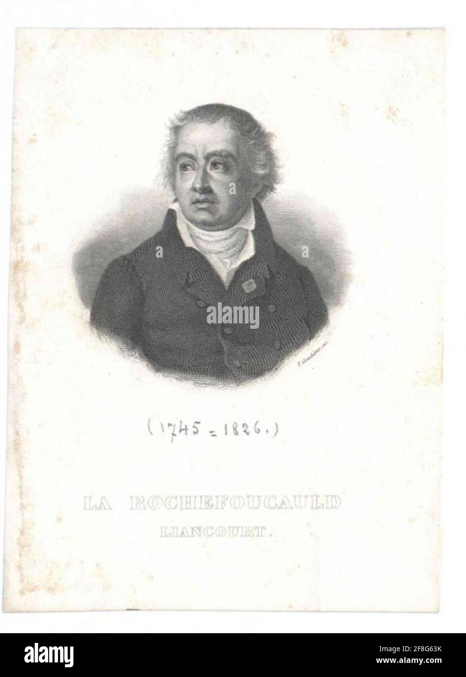 La Rochefoucauld-Liancourt, François Alexandre Frédéric Duc de. Stockfoto