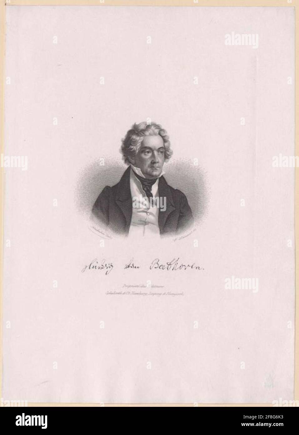Beethoven, Ludwig Van Zeichner: Kriehuber, Josef (1800) Stecher: Lamel, Moritzverlag: Schuberth & Co.dat: 1837 / 1849Ptrokation: New York Stockfoto