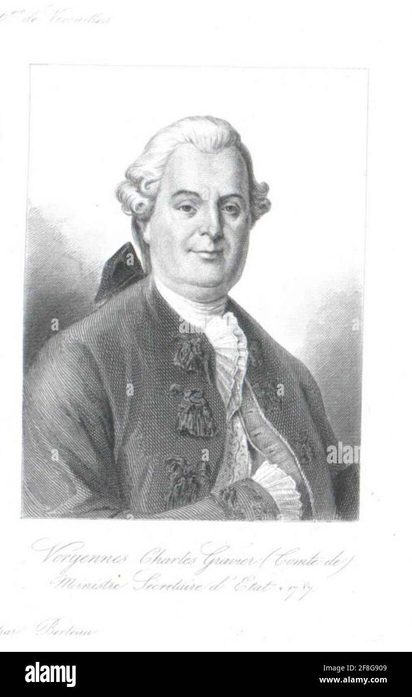 Kies, Graf von Vergennes, Charles. Stockfoto