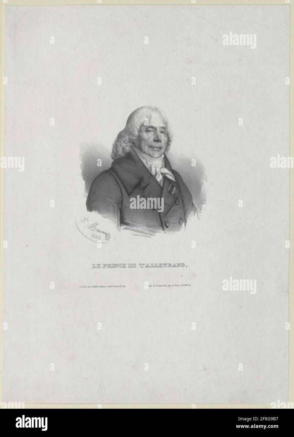 Talleyrand Perigord, Charles Maurice Herzog Lithographie von Antoine Maurin Stockfoto