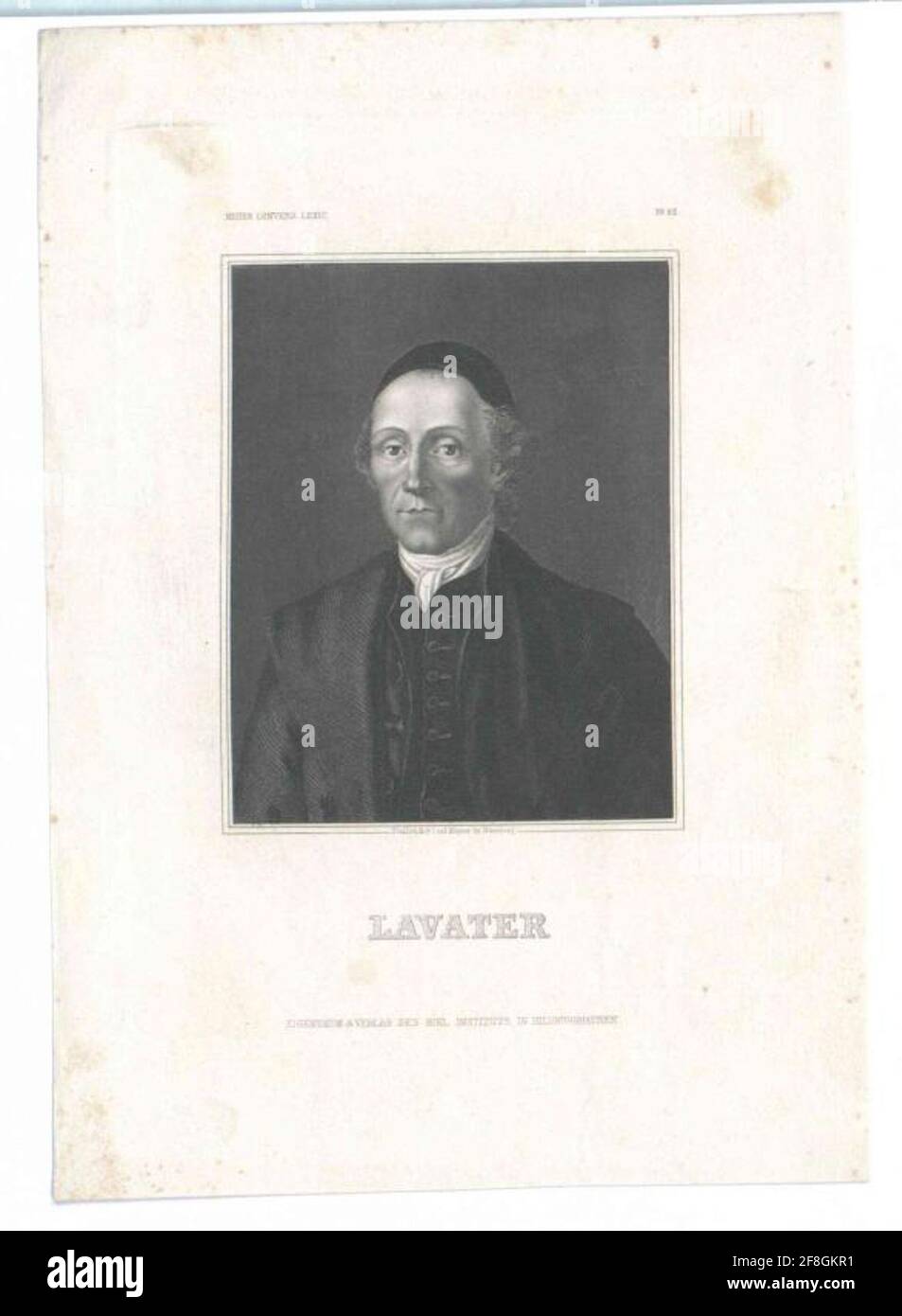 Lavater, Johann Kaspar Stecher: Mayer, Carlverlag: Bibliographisches Institut: Hildburghausen Stockfoto