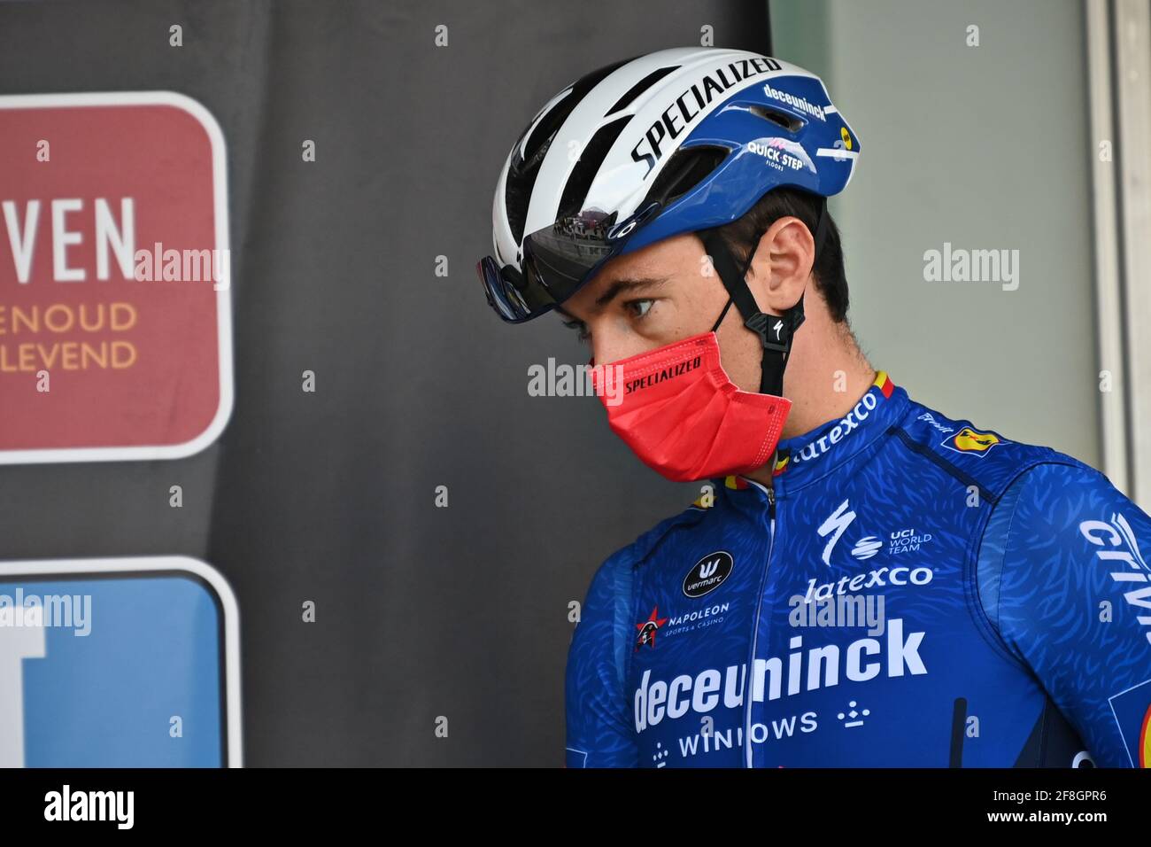 Der Belgier Yves Lampaert Von Deceuninck Quick Step Beim Start Des Eintagigen Radrennens Der Manner Brabantse Pijl 20 7 Km Von Leuven Nach Overijse Mi Stockfotografie Alamy