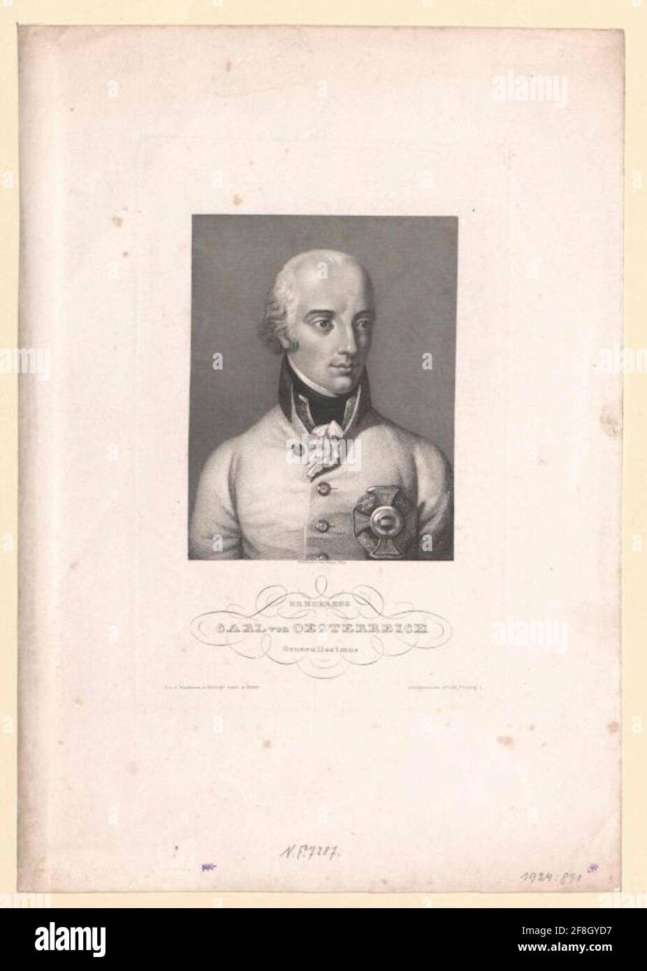 Karl, Erzherzog von Österreich Verlag: Bibliographic Institute Dating: 1826/1874 Verlag: Hildburghausen Stockfoto
