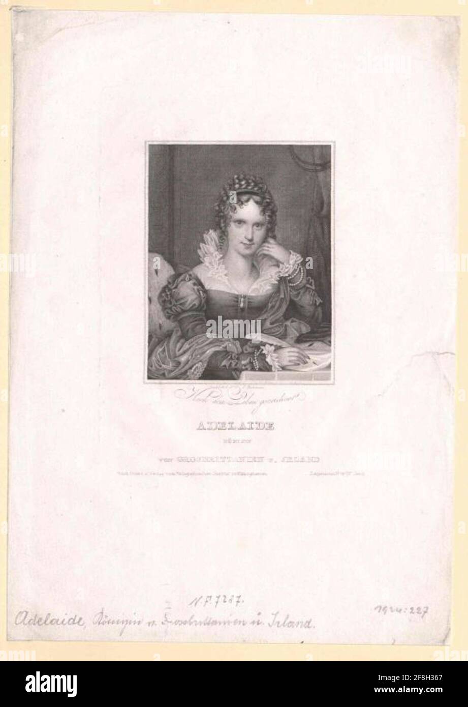 Adelheid, Prinzessin von Sachsen-Meiningen Stecher: Bahmann, Ferdinandverlag: Bibliographisches Institut: Hildburghausen Stockfoto