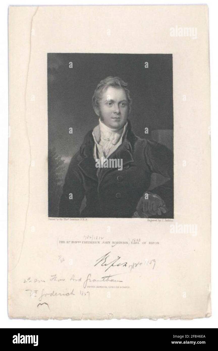 Robinson, 1. Earl of Ripon, Frederick John . Stockfoto