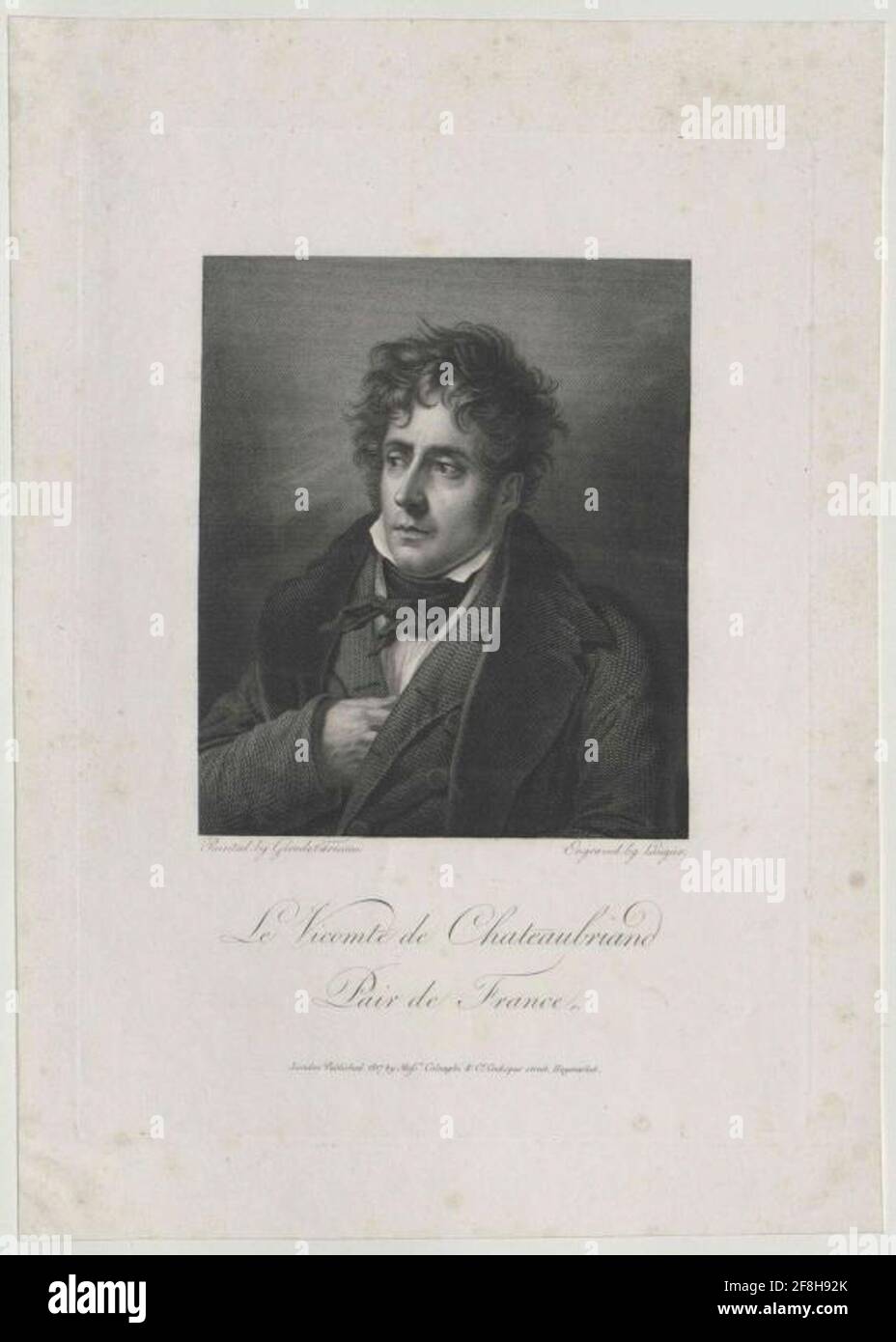 Chateaubriand, François Vicomte de Stecher: Laugier, Jean Nicolasverlag: Colnaghi & Coverlagsort: London Stockfoto